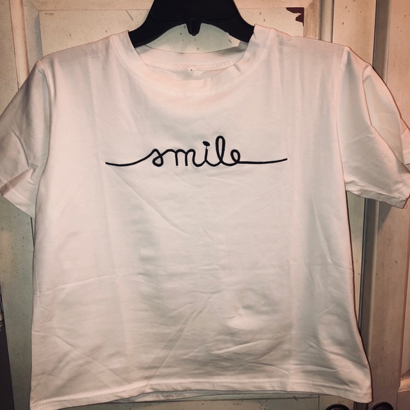 White T-shirt With Cursive Lettering - Picture 2 of 2